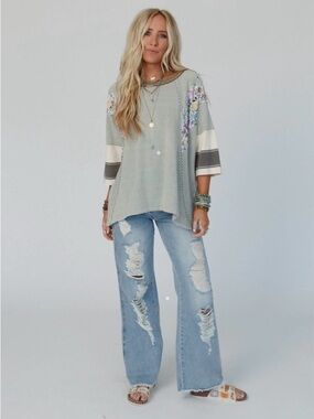 Three Bird Nest Britt Patchwork Top